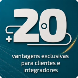 Selo mais de 20 vantagens exclusivas para clientes e integradores